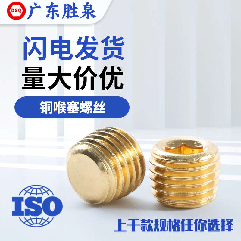 65铜英制美制喉塞螺丝 内六角螺塞止付螺丝 堵头螺丝精密螺栓螺钉