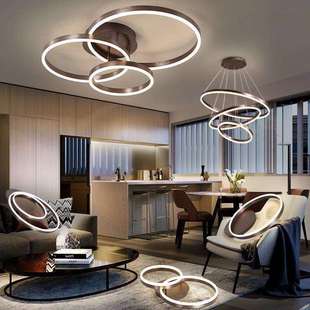 客厅灯现代简约大气铁艺圆形灯具三室两厅全屋套餐组合卧室吸顶灯