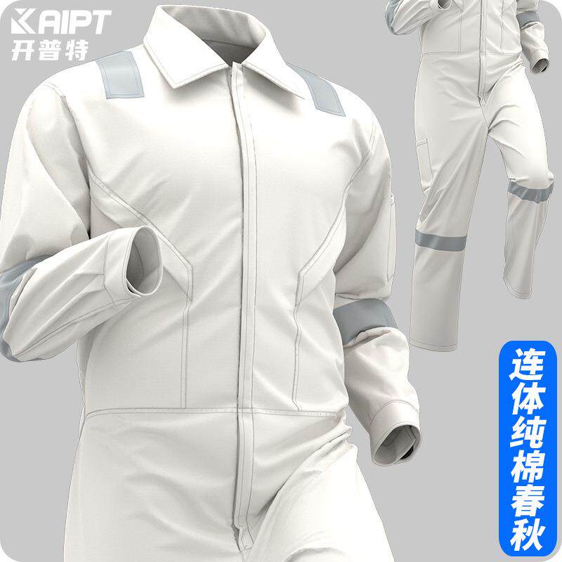 纯棉春秋连体工作服男印字耐磨耐脏机修电焊工船厂海港劳保服外贸