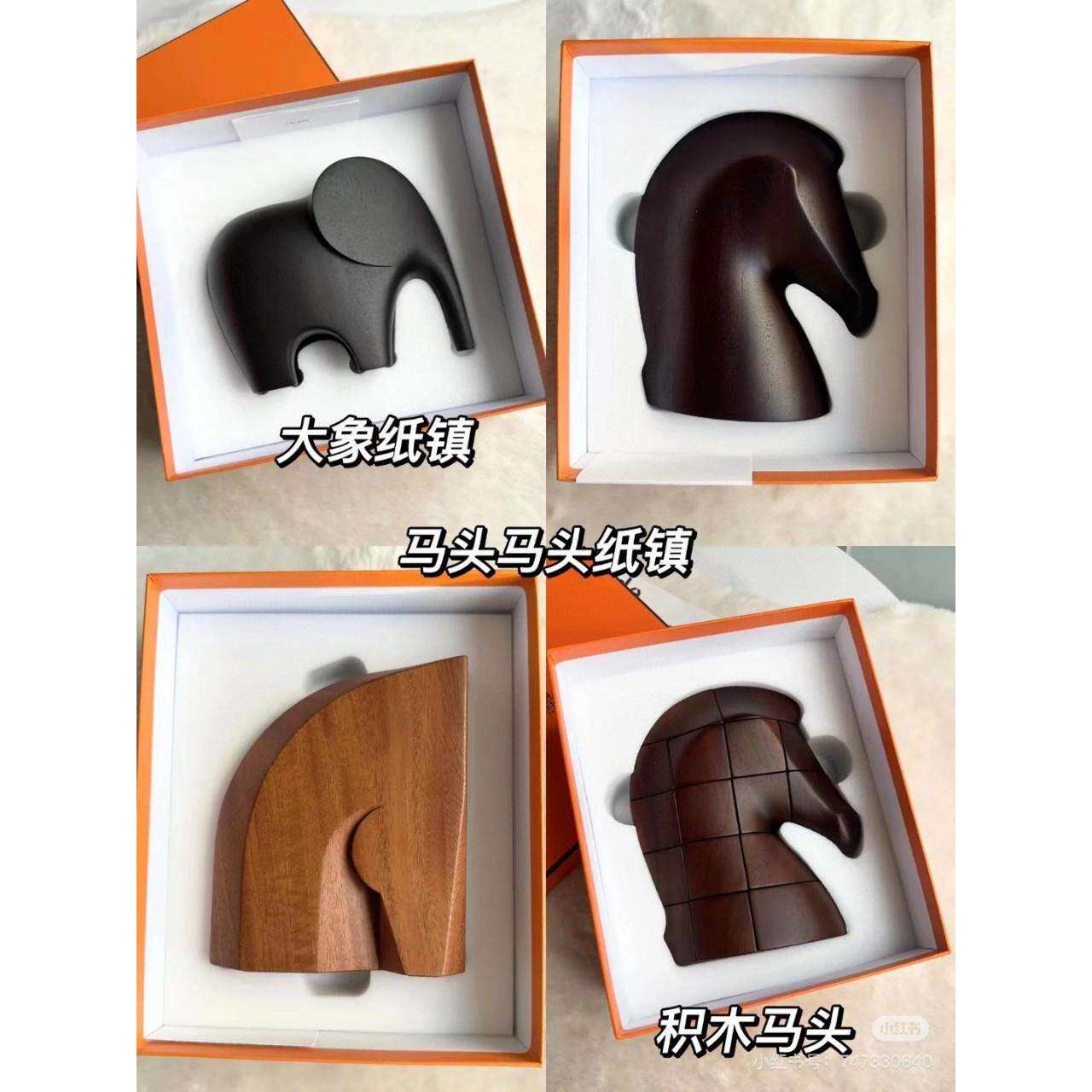 轻奢大象马头木质动物家居摆件装饰客厅工作室招财好寓意