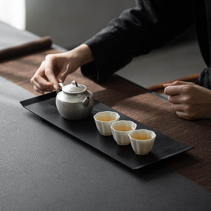 日式简约铁艺茶具展示架小茶几干泡台首饰茶杯收纳架茶托盘