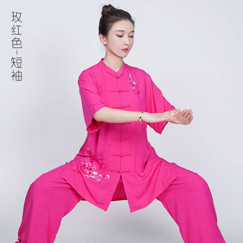 2024新款棉麻亚麻太极拳练功服男薄八段锦太极服女夏季服装跨境