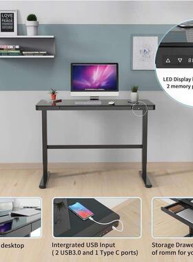 Joyworker钢化玻璃电动升降桌单电机桌架电脑桌