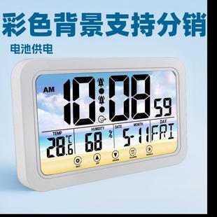 跨境现代创意触摸夜光客厅卧室彩色闹钟可加德英美三国电波壁挂钟