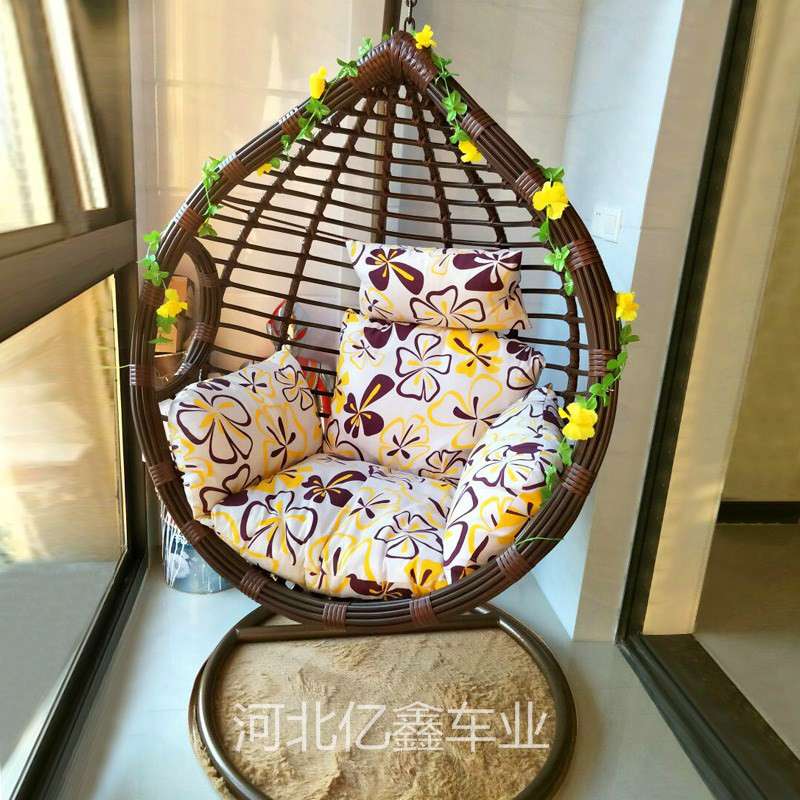 户外双人秋千单人吊篮椅粗腾成人鸟巢阳台吊椅藤编仿藤吊篮粗藤