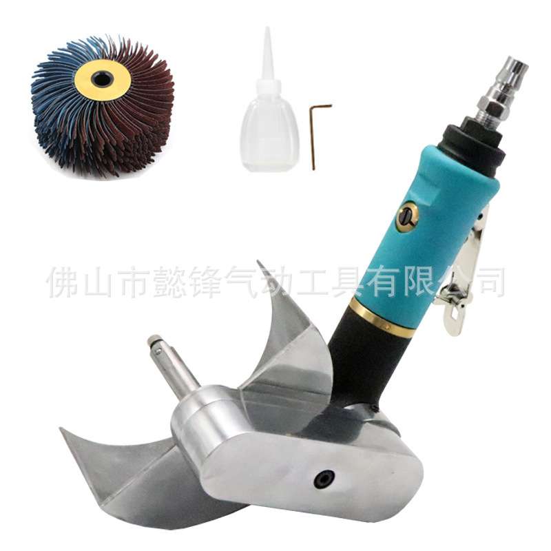 海飞鲨3080气动菠萝蜜异形打磨机砂布轮底漆木工凹槽线条抛光轮