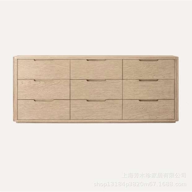 美式RH复古外贸实木玄关斗柜卧室原木色收纳家用储物柜简约餐边柜