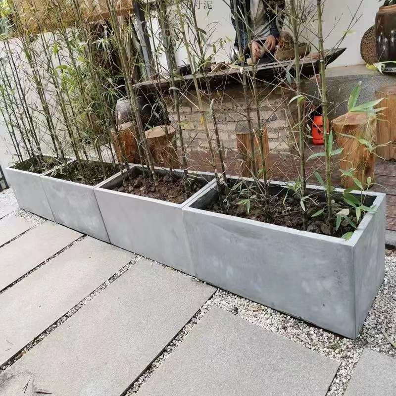 水泥花盆大型花箱长方形户外客厅商场简约欧式庭院绿植镁泥盆