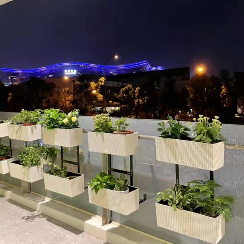阳台挂架双层悬挂式栏杆花盆挂钩长方形塑料护栏挂盆大号自动吸水