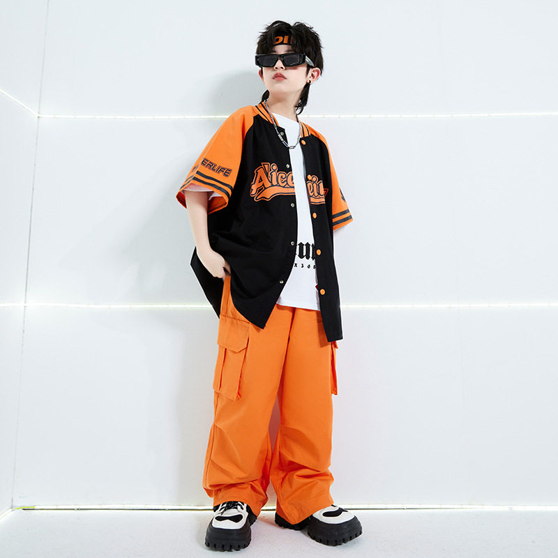 2026新款儿童街舞套装hiphop潮服男童嘻哈外套演出服炸街爵