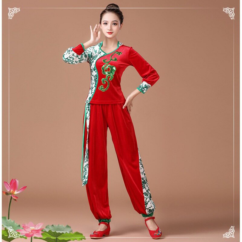 2026新款广场舞服装套装冬季云裳金丝绒秧歌古典舞蹈服装中老年表
