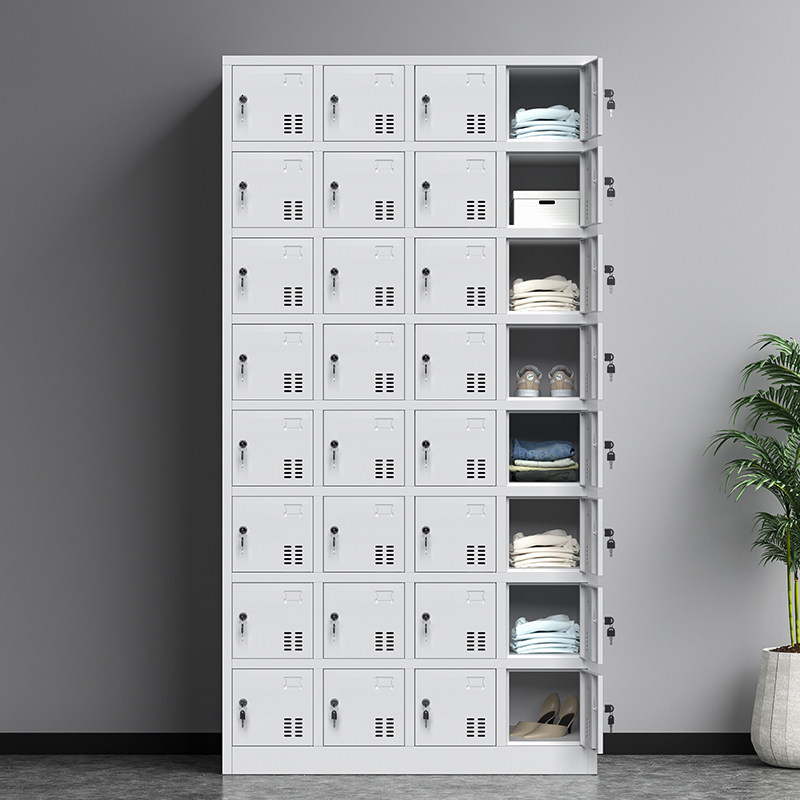 铁皮更衣柜员工24门储物柜子带锁32格鞋柜碗柜工厂车间多门手机柜