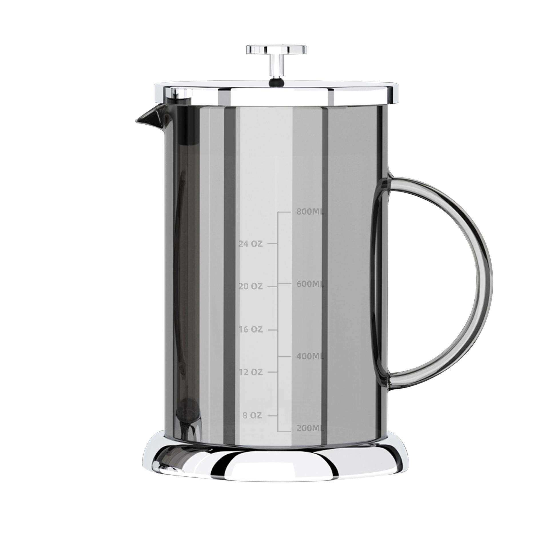 法压壶离子镀玻璃咖啡压榨壶泡茶壶冲茶器1000ML简约风