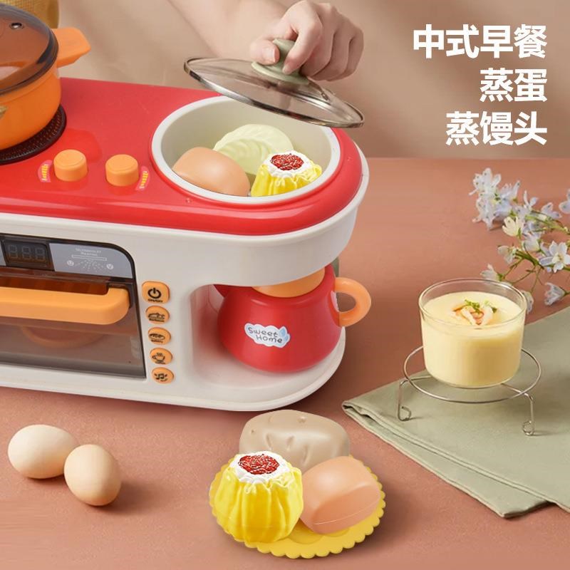儿厨过家家童房微具仿真厨具玩波炉早餐机做饭炒菜男女孩玩具