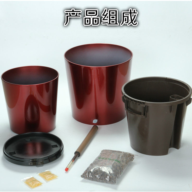 金色大花盆塑料室大高花桶圆形大口径双层透气客筒特内种树高厅盆