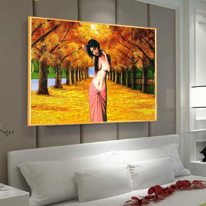 现代装饰画房间过道有框画壁画宾馆酒店墙画卧室床头挂画单幅美女