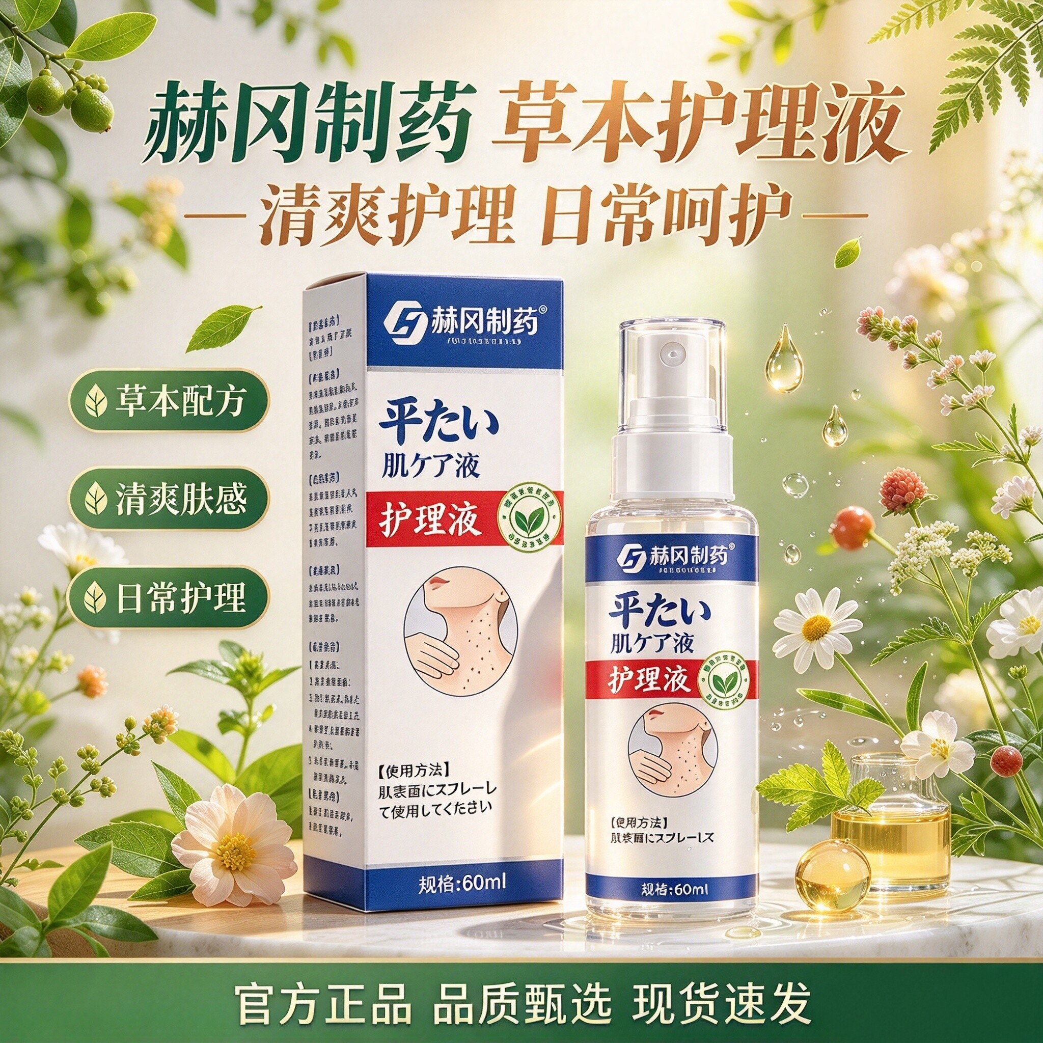 赫冈制药平肌液肌肤护理液温和舒缓身体清液草本护理其他身体护理