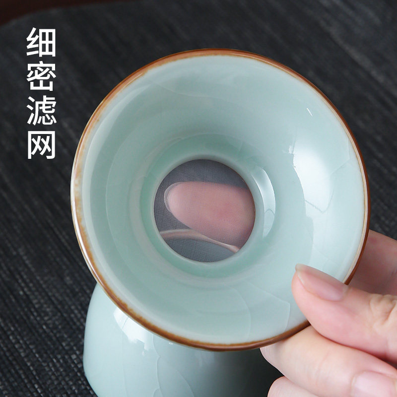 青瓷茶漏茶滤滤茶器过滤茶滤网布家用茶叶过滤器功夫茶具配件