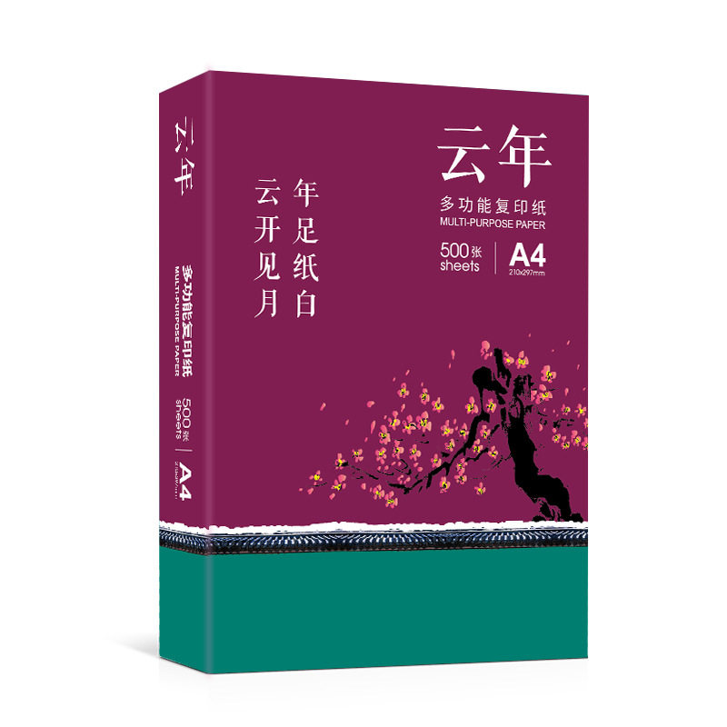 复印纸云年 a4纸打印纸复印纸 70g a4复印纸 2500张整箱 办公用纸