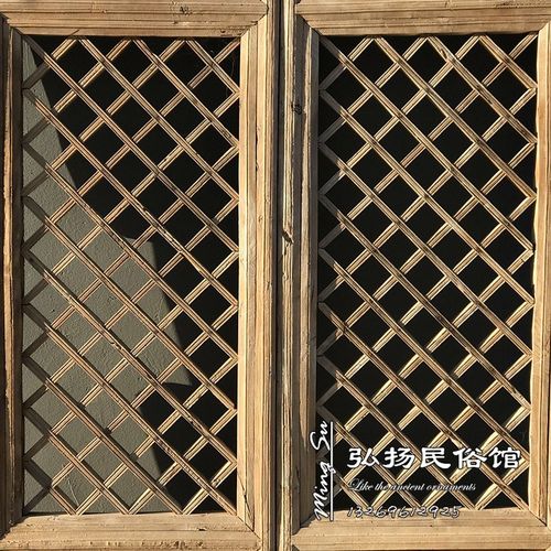 清代老窗户老旧门扇木屏风中式木雕花格挂件明清老家具装修老物件