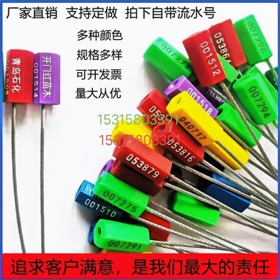 铅封钢丝一次性水电表施封锁集装箱物流封签化锁扣钢丝封条防调包