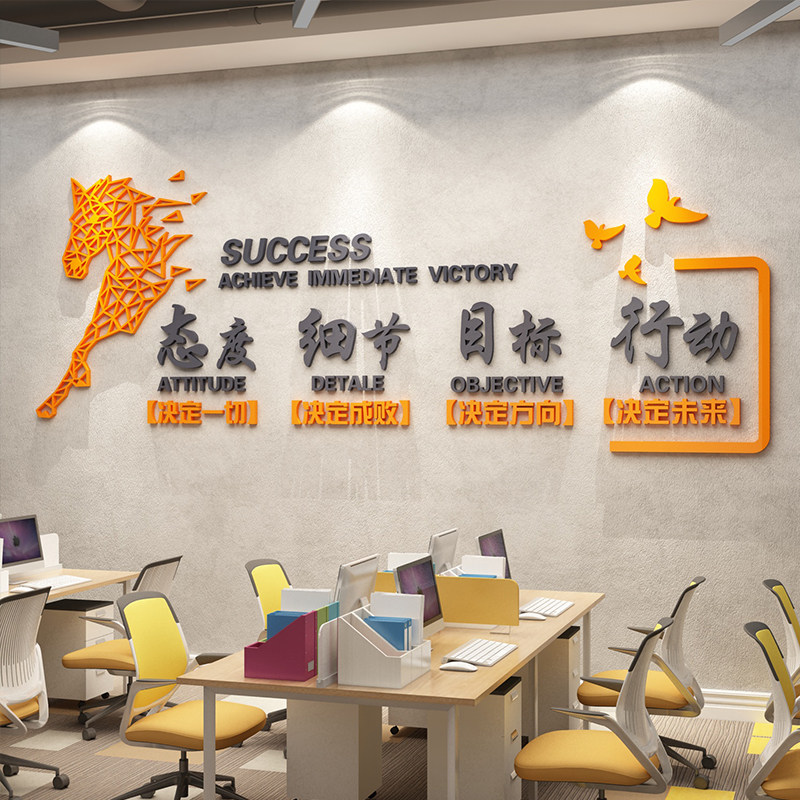 企业文化背景墙办公室墙面装饰布置公司团队创意激励志标语墙贴画,家居饰品,软装墙贴,淘宝优惠券,粉丝福利购,淘宝优惠卷