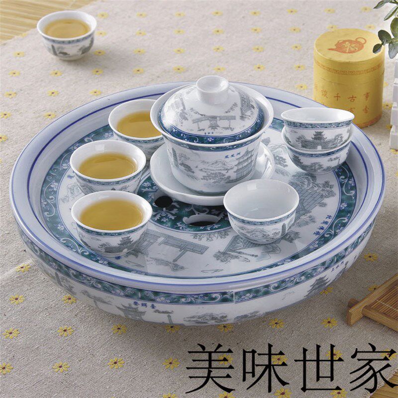 美味世家整套装茶具陶瓷工夫功夫茶具茶盘办公室公道杯茶杯泡茶壶