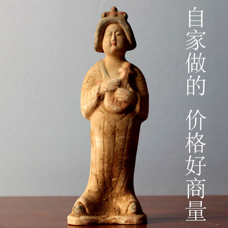 仿古仕女摆件陶器俑乐俑古玩收藏艺术品复制定制家居装饰仿唐仕女
