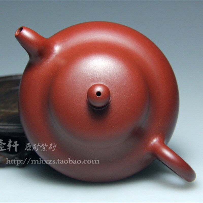 茗壶轩宜兴紫砂壶茶壶纯全手工原矿大红袍朱泥壶家用壶吴娟华梨型