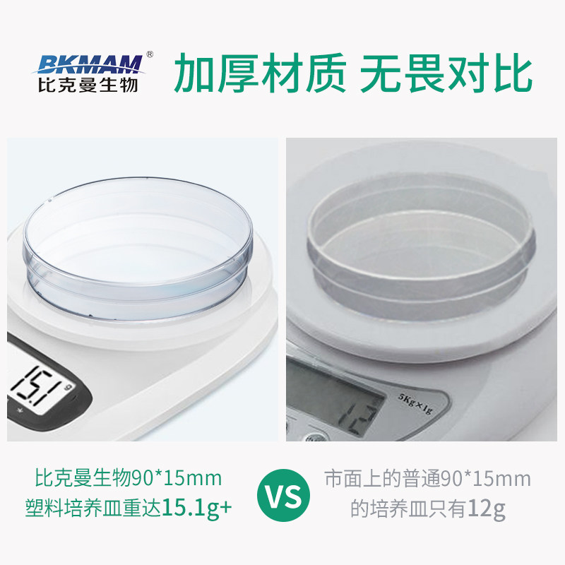 一次性塑料培养皿90物m 9cm平皿无菌细菌细胞植m格养器皿二三四分