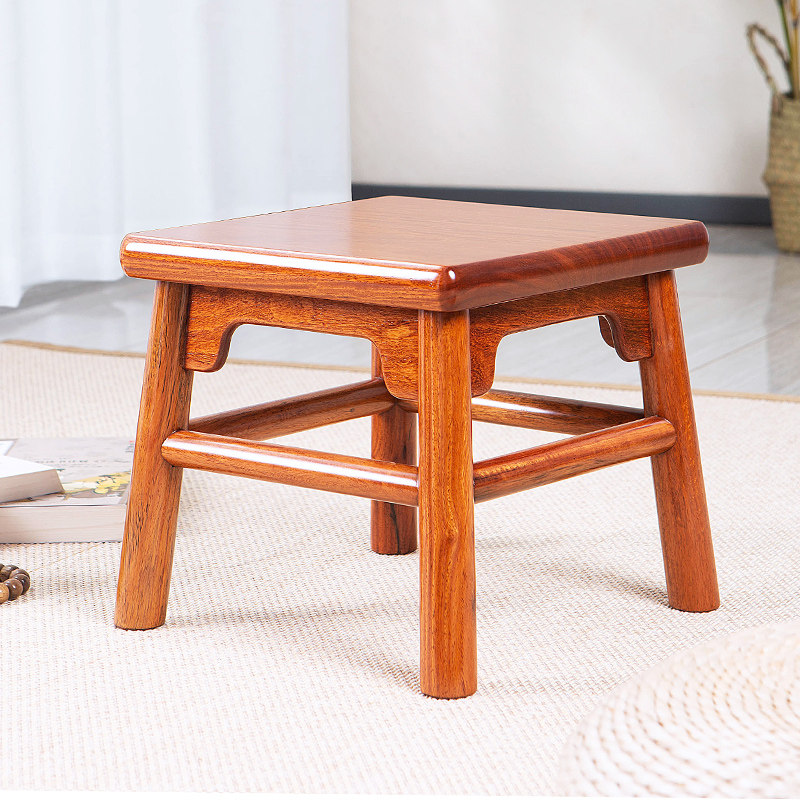 艺浦国红木王世襄款无束腰小方凳矮凳东非黑黄檀家具缅甸花梨生漆