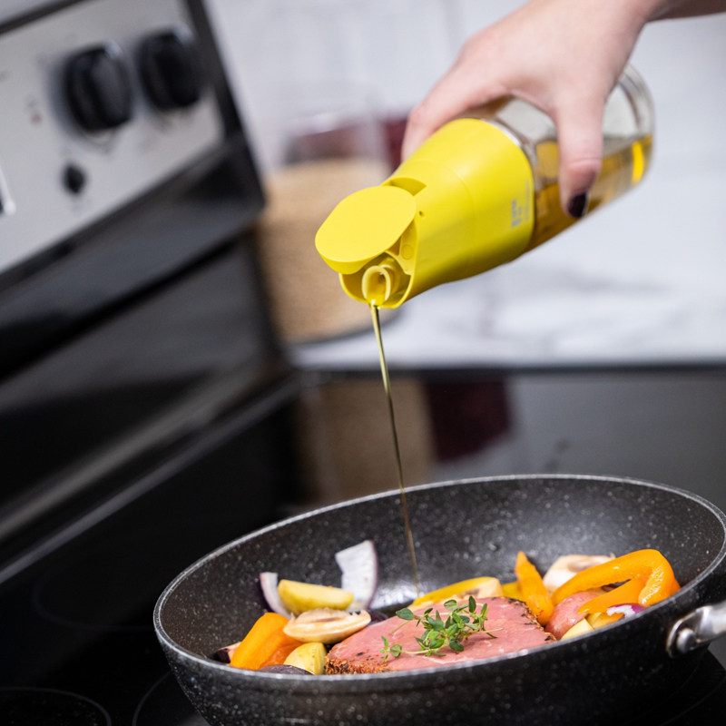 加拿大zuutii自动重力开盖油壶玻璃调味瓶500ml油醋酱油瓶不漏油