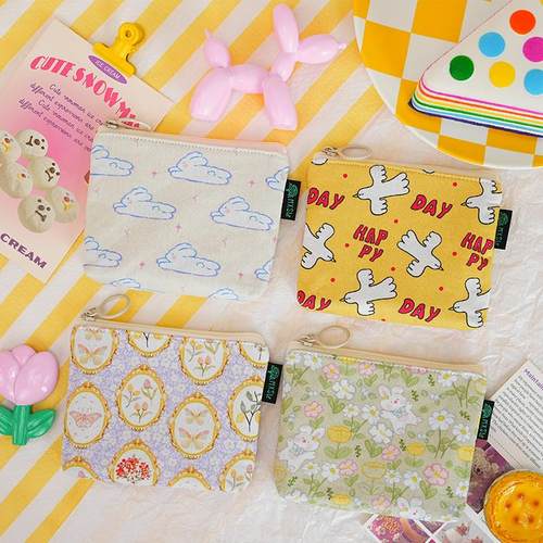 韩版可爱小清新布艺硬币零钱包女学生多功能女迷你钱包小小巧短款