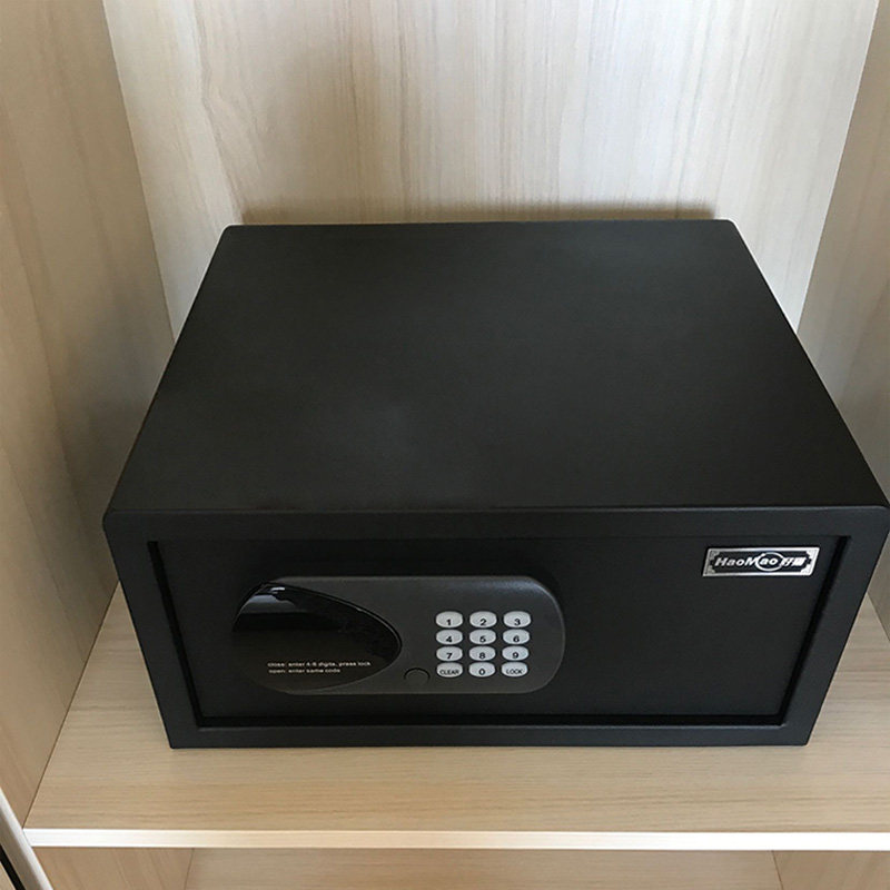 酒店客房钢险箱全保机械侧开门家用智能保险柜子载单门电车保管箱