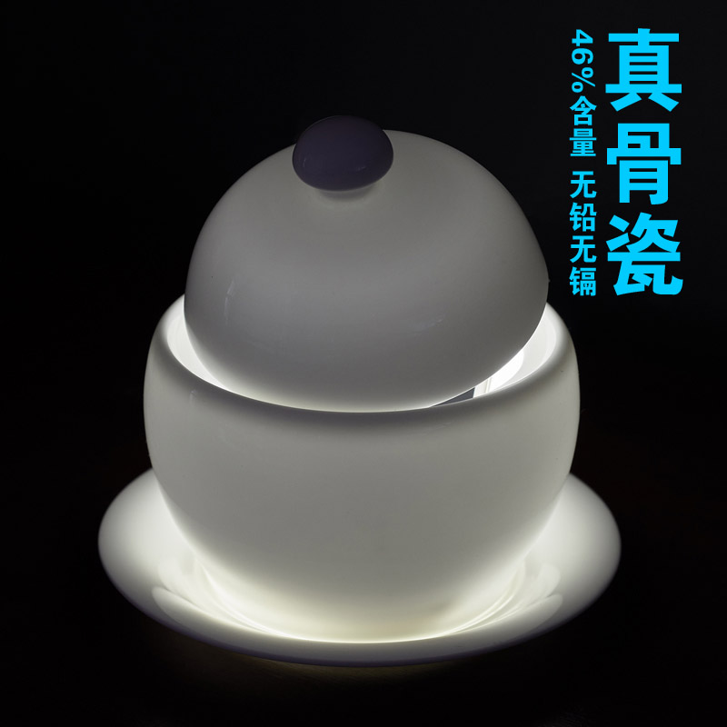 带盖迷你骨盅燕品炖盅隔水炖陶瓷炖盅圆形汤瓷小汤煲罐有盖甜窝碗
