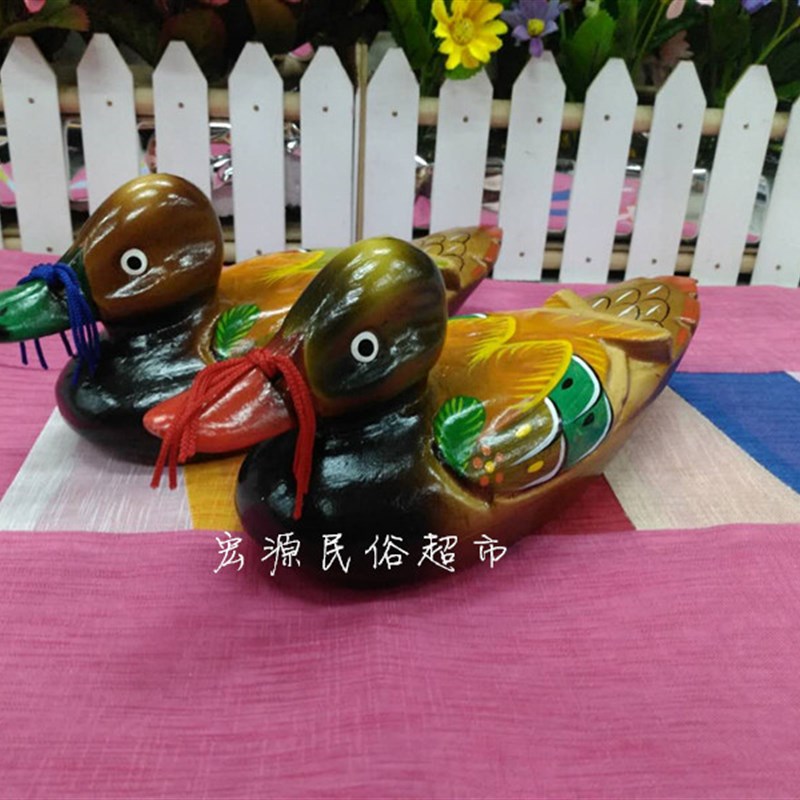 一对包婚鸳鸯新婚摆件结婚送摆新婚祝福木质鸳鸯礼件邮房摆设