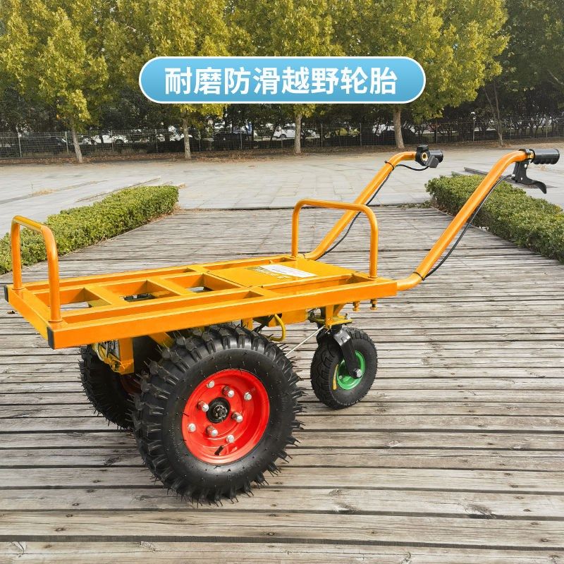 双轮电动手推车山地爬坡型园输运车农用独轮鸡公车小果木头搬厂家