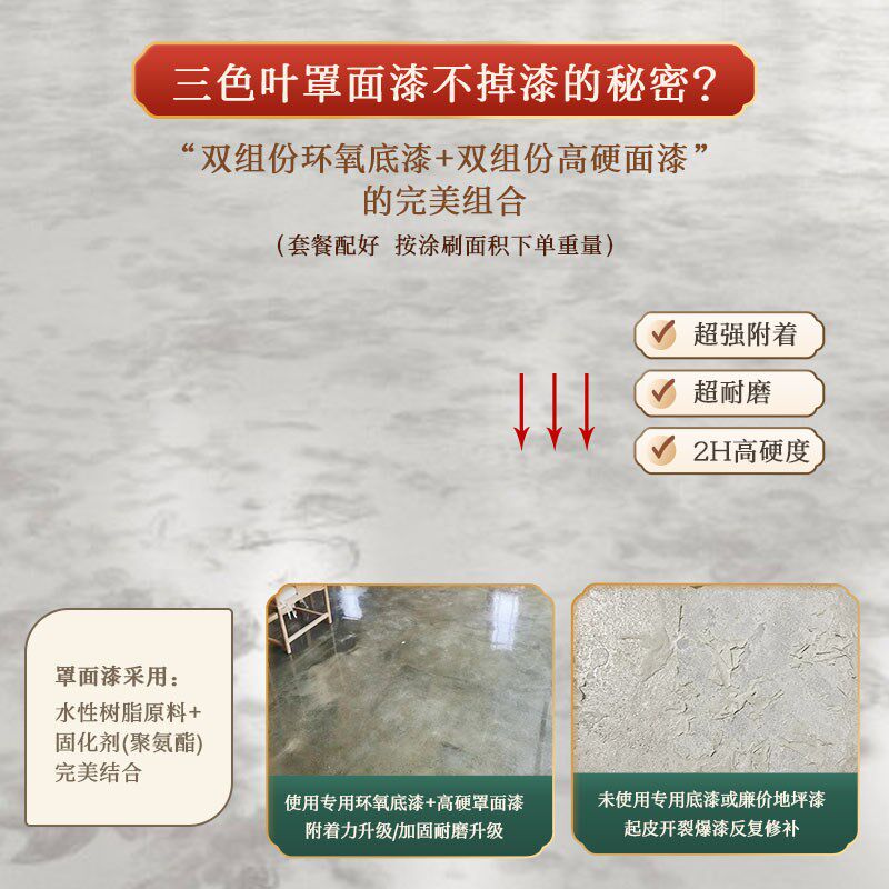 仿古地坪漆水性罩面家室内漆用墙面透明环氧水泥地面耐磨防水清底