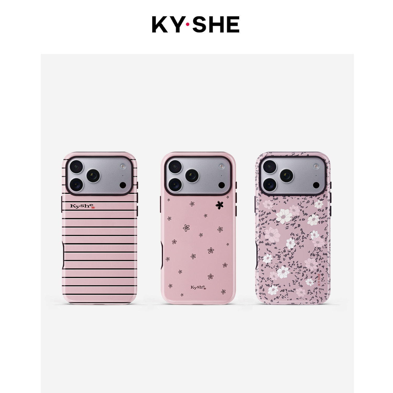 KYSHE《恋爱日记》新款韩国进口磨砂条纹磁吸壳菲林二合一保护壳适用iPhone18/17promax小众时尚小花手机壳