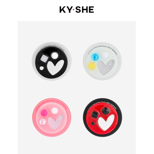 KYSHE立体爱心镜面磁吸气囊支架小众ins风滴胶圆点Magsafe可拆卸手机伸缩背贴自拍式追剧支架