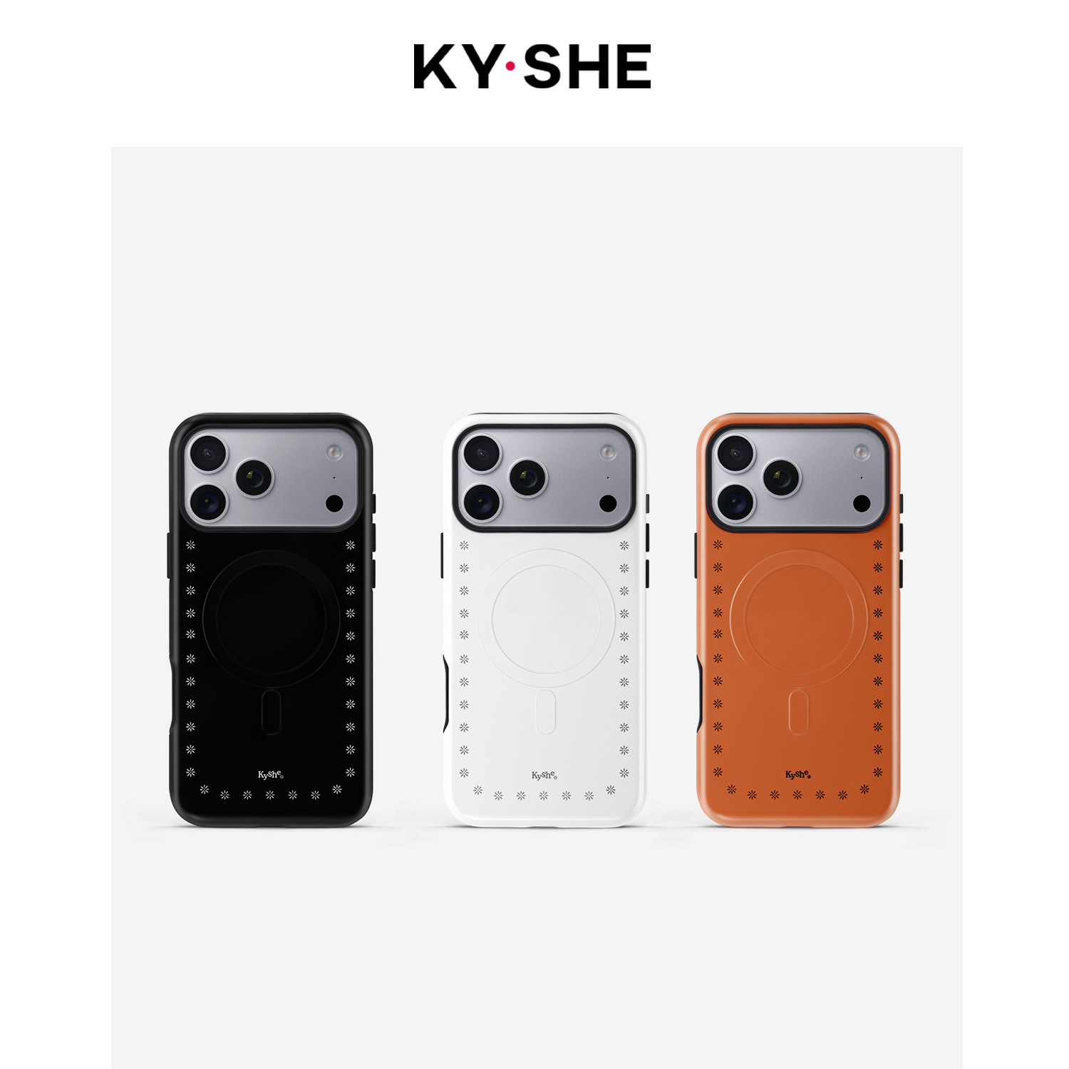 【秦牛正威同款】KYSHE时尚简约小花韩国进口菲林二合一磁吸壳适用iPhone16/17promax小众高级感ins风手