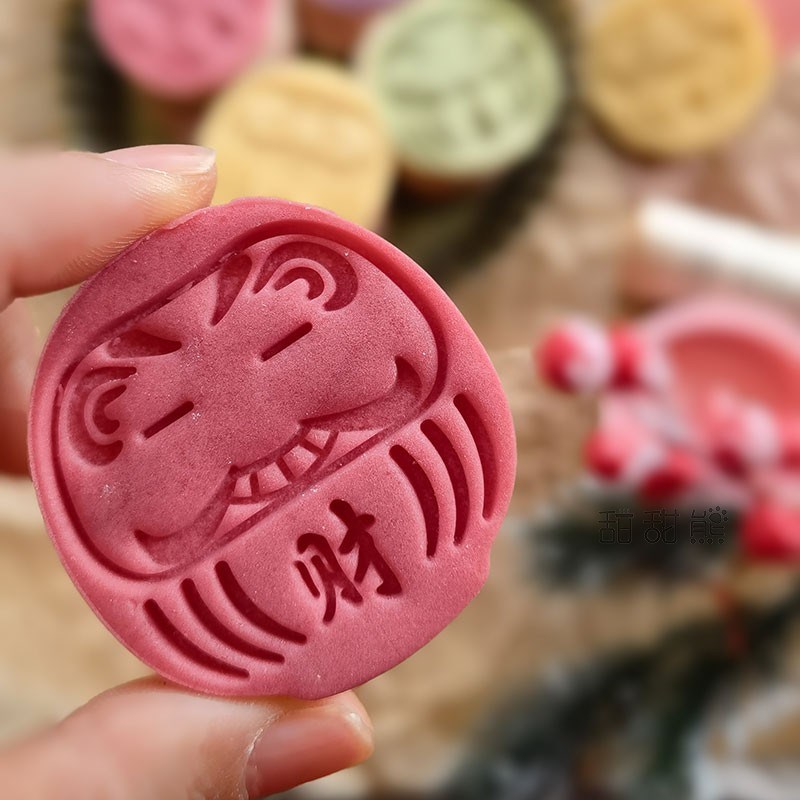 新款达摩喜庆福字饼干模具卡用3D立体模通手工烘焙DIY切家套装