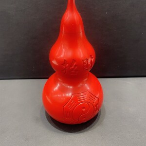 朱砂摆件葫芦款红砂大号开口葫芦摆件双面雕刻可打开家中办公室等