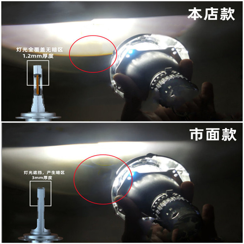 超亮聚光激光铜管汽车LED大灯H7H1远光近光H44300k12v货车24V车灯