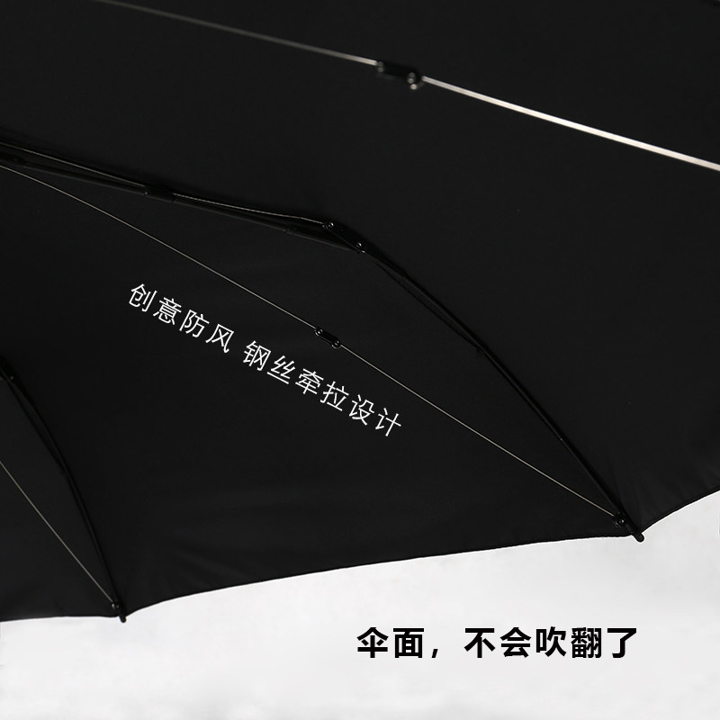 吹不三的伞面创意设计翻折全木动一键开启自柄雨伞男女折叠抗风