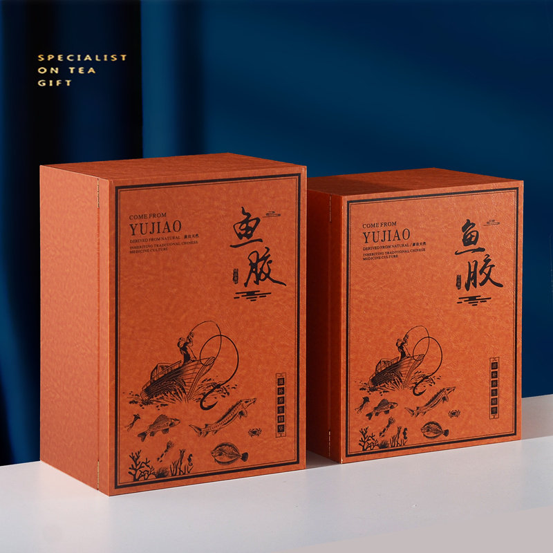 高档通盒鱼胶木0礼盒25盒克 500克密封罐鳘鱼胶花胶筒包装用空盒
