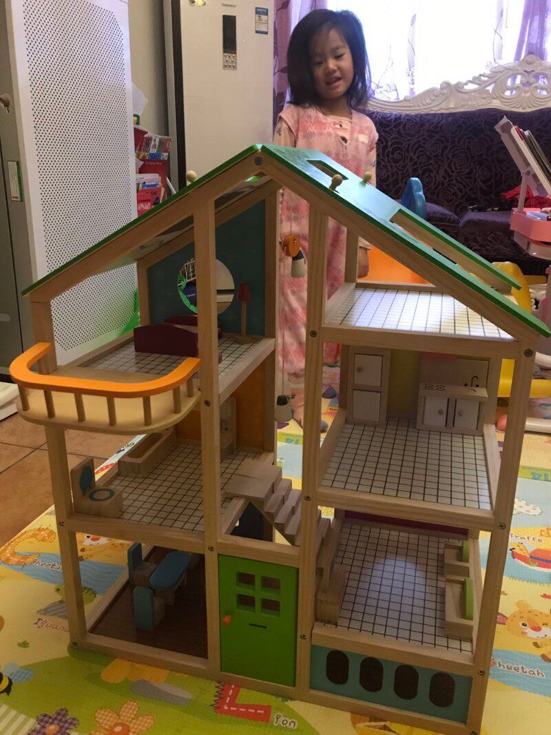 出口娃娃屋过家女玩具男家孩豪华别墅玩房屋木质城堡diy大具子