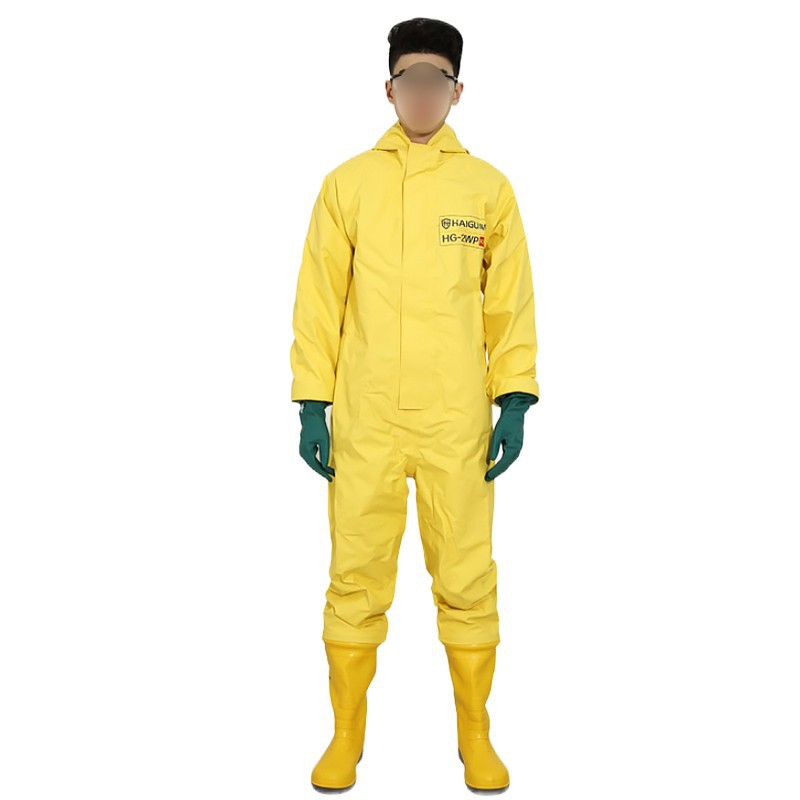 海固HG-2WP轻型PVC耐酸碱防化服外置空呼(黄色)二级半封闭轻型