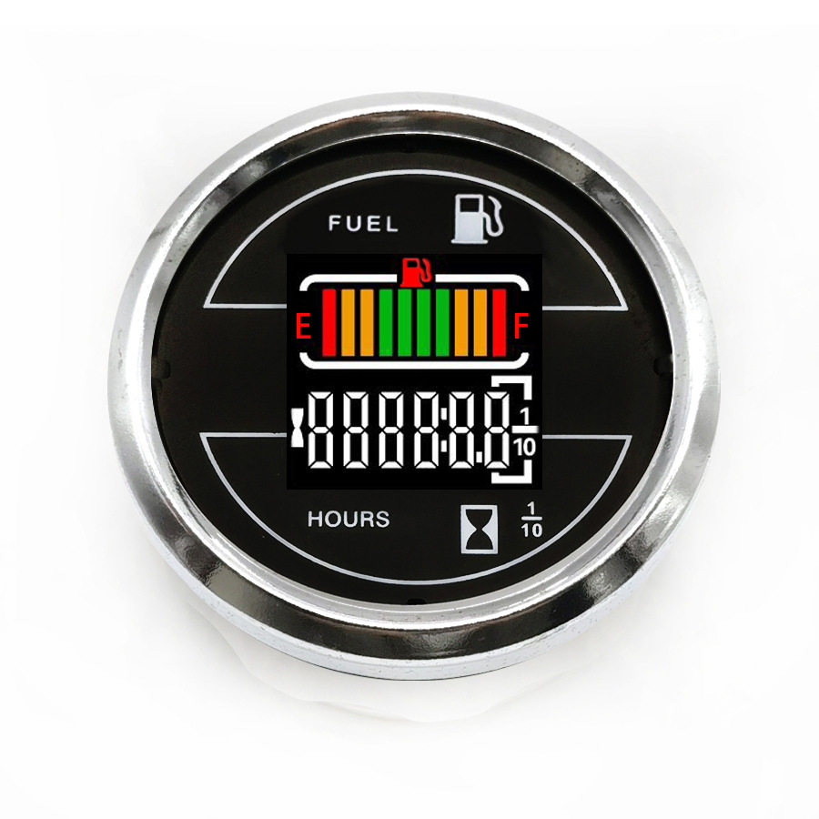 通用型52mm装载机铲车改装加装彩色液晶仪表水温油温燃油计时表