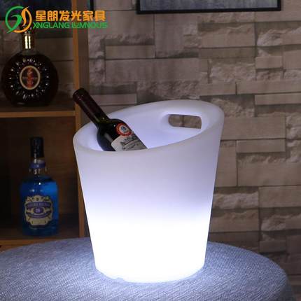 发光冰桶手提香槟桶跨境爆款酒吧啤酒桶防水塑料led七彩酒吧用品
